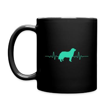 HEART BEAT BERNER SENNENHUND COOLES HUND GIFT - Full Colour Mug - black - Left