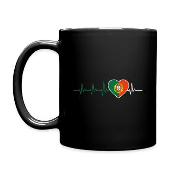 HEARTBEAT PORTUGAL LISBON EKG FLAG CADEAU - Mug uni - noir - Gauche