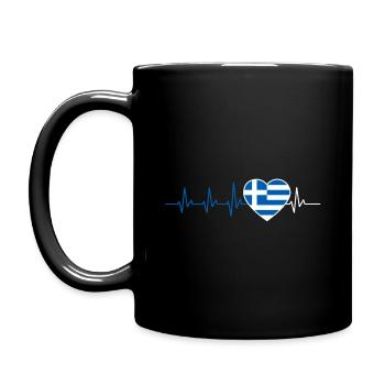CADEAU DE DRAPEAU GREC DE GRECE HEARTBEAT - Mug uni - noir - Gauche