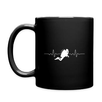 HERZSCHLAG TAUCHEN LUSTIGES TAUCHER PULS GESCHENK - Tasse einfarbig - Schwarz - Links