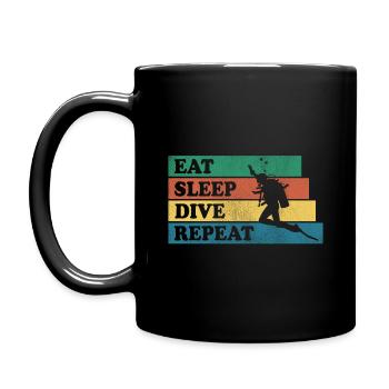 Eat SLEEP DIVE REPEAT PLONGÉE SOUS-MARINE CADEAU - Mug uni - noir - Gauche
