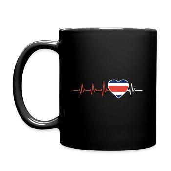 HEART BEAT COSTA RICA PURA VIDA FLAGGE GIFT - Full Colour Mug - black - Left