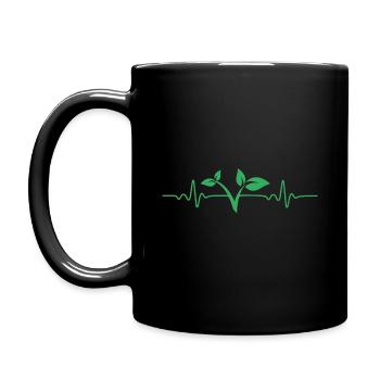 BATTEMENTS DE COEUR VEGAN VEGAN VÉGÉTALIENNE AMOUR CADEAU - Mug uni - noir - Gauche