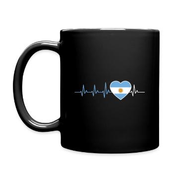 HEARTBEAT ARGENTINA SOUTH AMERICA FLAG GIFT - Full Colour Mug - black - Left