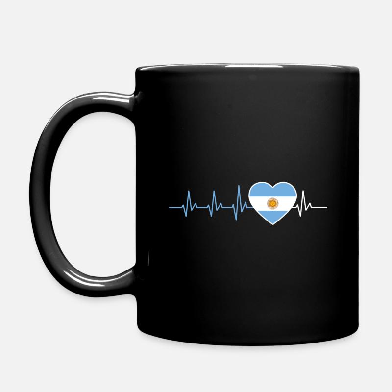BATTEMENTS DE COEUR ARGENTINE AMÉRIQUE DU SUD DRAPEAU CADEAU - Mug uni - noir