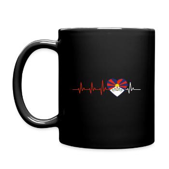 HERZSCHLAG TIBET TIBETISCH FLAGGE LIEBE GESCHENK - Tasse einfarbig - Schwarz - Links