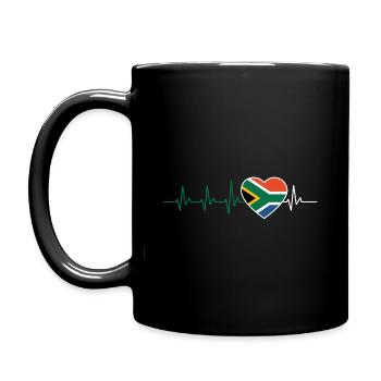 BATTEMENT DE COEUR AFRIQUE ECG DRAPEAU CADEAU - Mug uni - noir - Gauche
