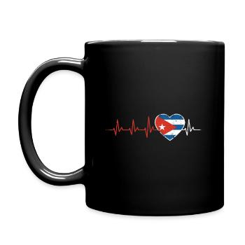 BATTEMENTS DE COEUR CUBA DRAPEAU CUBAIN CARAÏBES CADEAU - Mug uni - noir - Gauche