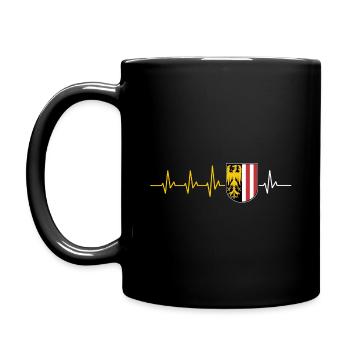 HEARTBEAT UPPER AUSTRIA COAT OF ARMS FLAG GIFT - Full Colour Mug - black - Left