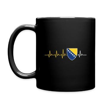 BOSNIA FLAGGE HEART STROKE BOSNA BALKAN GIFT - Full Colour Mug - black - Left
