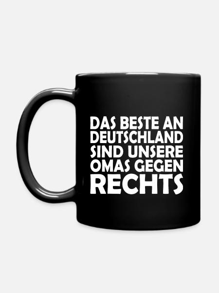omas gegen rechts - Tasse einfarbig - Schwarz