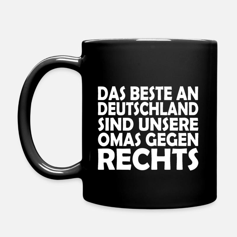 omas gegen rechts - Tasse einfarbig - Schwarz