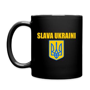 Slava ukraini - Tasse einfarbig - Schwarz - Links