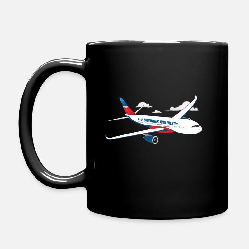 Sardines Airlines - Full Colour Mug - black
