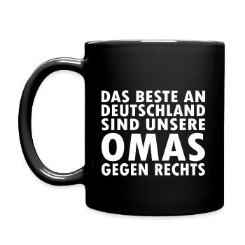 omas gegen rechts - Tasse einfarbig - Schwarz - Links