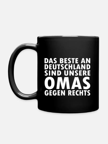 omas gegen rechts - Tasse einfarbig - Schwarz