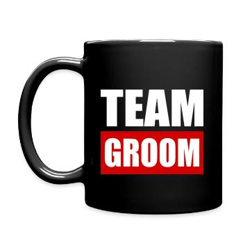 Team groom - Tasse einfarbig - Schwarz - Links