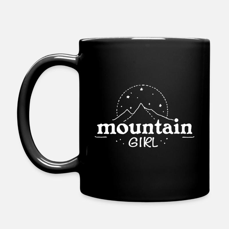 Bergsport Design Ich liebe Berge Frauen Spruch - Tasse einfarbig - Schwarz