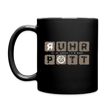 Ruhrpott GPS Koordinaten Vintage - Tasse einfarbig - Schwarz - Links