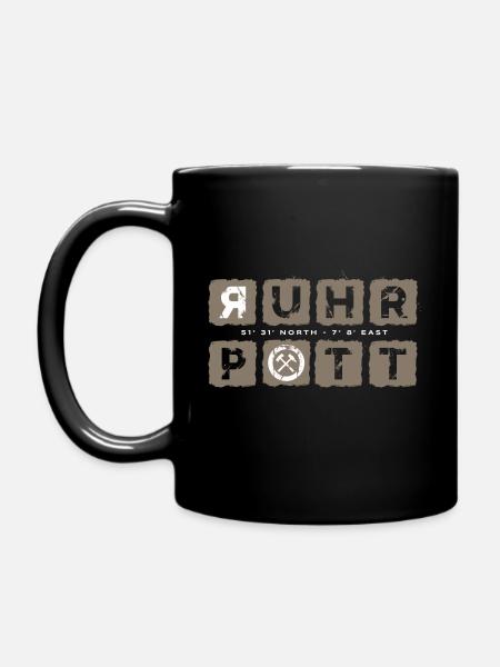 Ruhrpott GPS Koordinaten Vintage - Tasse einfarbig - Schwarz