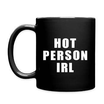 Hot person irl - Full Colour Mug - black - Left