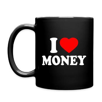 I love money - Tasse einfarbig - Schwarz - Links