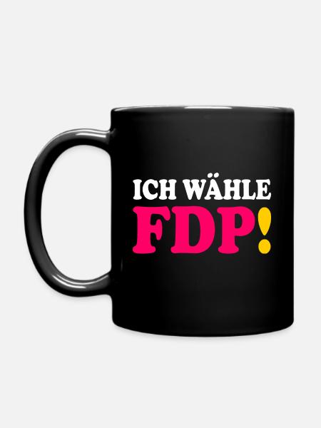 Fdp - ich wähle fdp - Tasse einfarbig - Schwarz