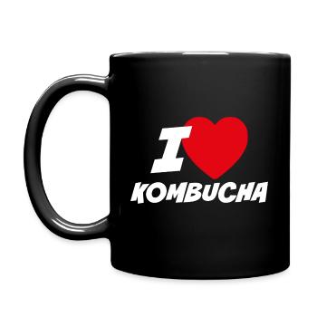 Ich liebe Kombucha - Tasse einfarbig - Schwarz - Links