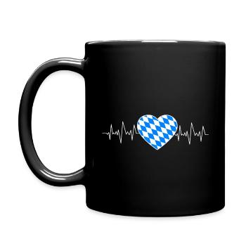 HEARTBEAT - HERZSCHLAG - BAYERN - Tasse einfarbig - Schwarz - Links