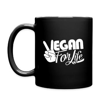Vegan T-shirt - Vegan for Life - Full Colour Mug - black - Left