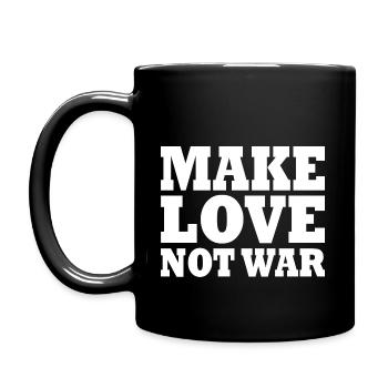 Make love not war - Tasse einfarbig - Schwarz - Links