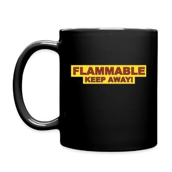 Flammable Keep Away Yellow - Full Colour Mug - black - Left