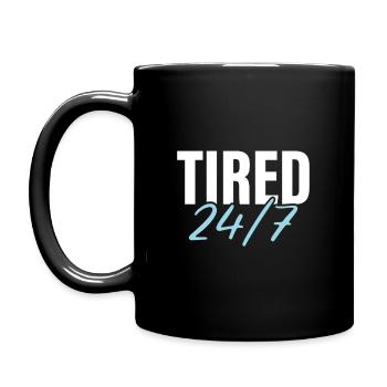 Tired 24/7 - Full Colour Mug - black - Left