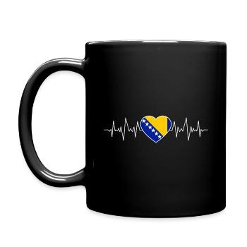 BOSNIA - BOSNA - HEARTBEAT - FLAG - GIFT - Full Colour Mug - black - Left