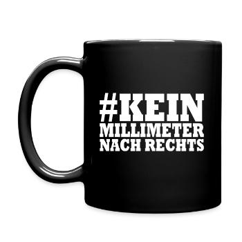 kein millimeter nach rechts - Tasse einfarbig - Schwarz - Links