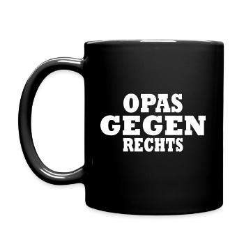 Opas gegen rechts - Tasse einfarbig - Schwarz - Links