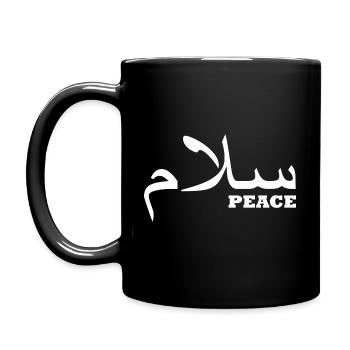 Frieden - Tasse einfarbig - Schwarz - Links