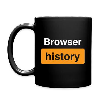 Browser-Geschichte - porn parody - Tasse einfarbig - Schwarz - Links