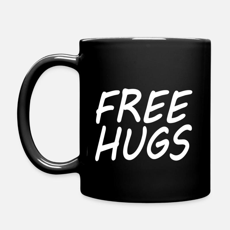 Free hugs - Tasse einfarbig - Schwarz
