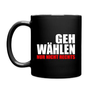 Geh wählen - Tasse einfarbig - Schwarz - Links