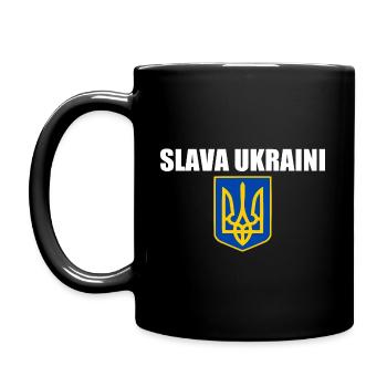 Slava ukraini - Tasse einfarbig - Schwarz - Links