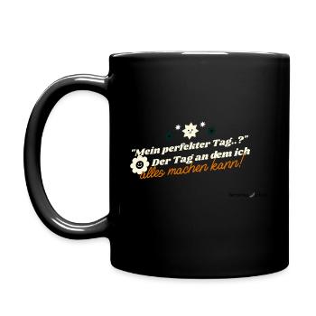 Mein Tag - Tasse einfarbig - Schwarz - Links