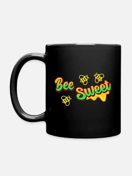 Biene süß - Tasse einfarbig - Schwarz