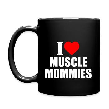 I love muscle mommies - Tasse einfarbig - Schwarz - Links