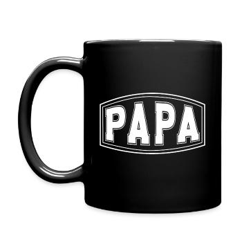 Papa - Tasse einfarbig - Schwarz - Links