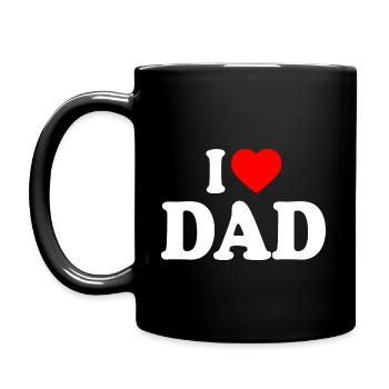 I love dad - Tasse einfarbig - Schwarz - Links