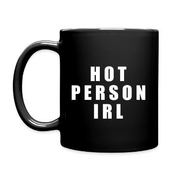 Hot person irl - Full Colour Mug - black - Left