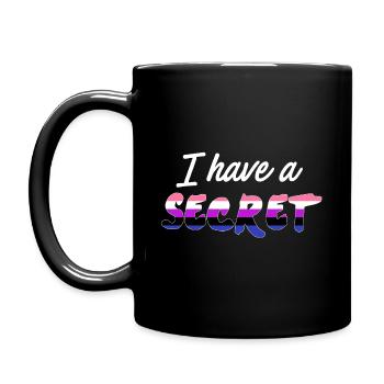 I have a secret, Genderfluid - Full Colour Mug - black - Left