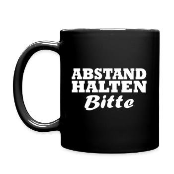Abstand Halten - Tasse einfarbig - Schwarz - Links