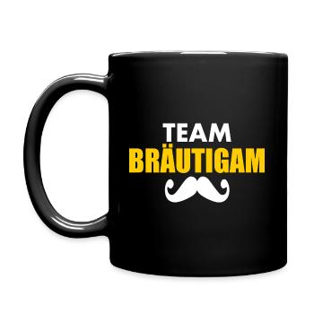 Team bräutigam - Tasse einfarbig - Schwarz - Links